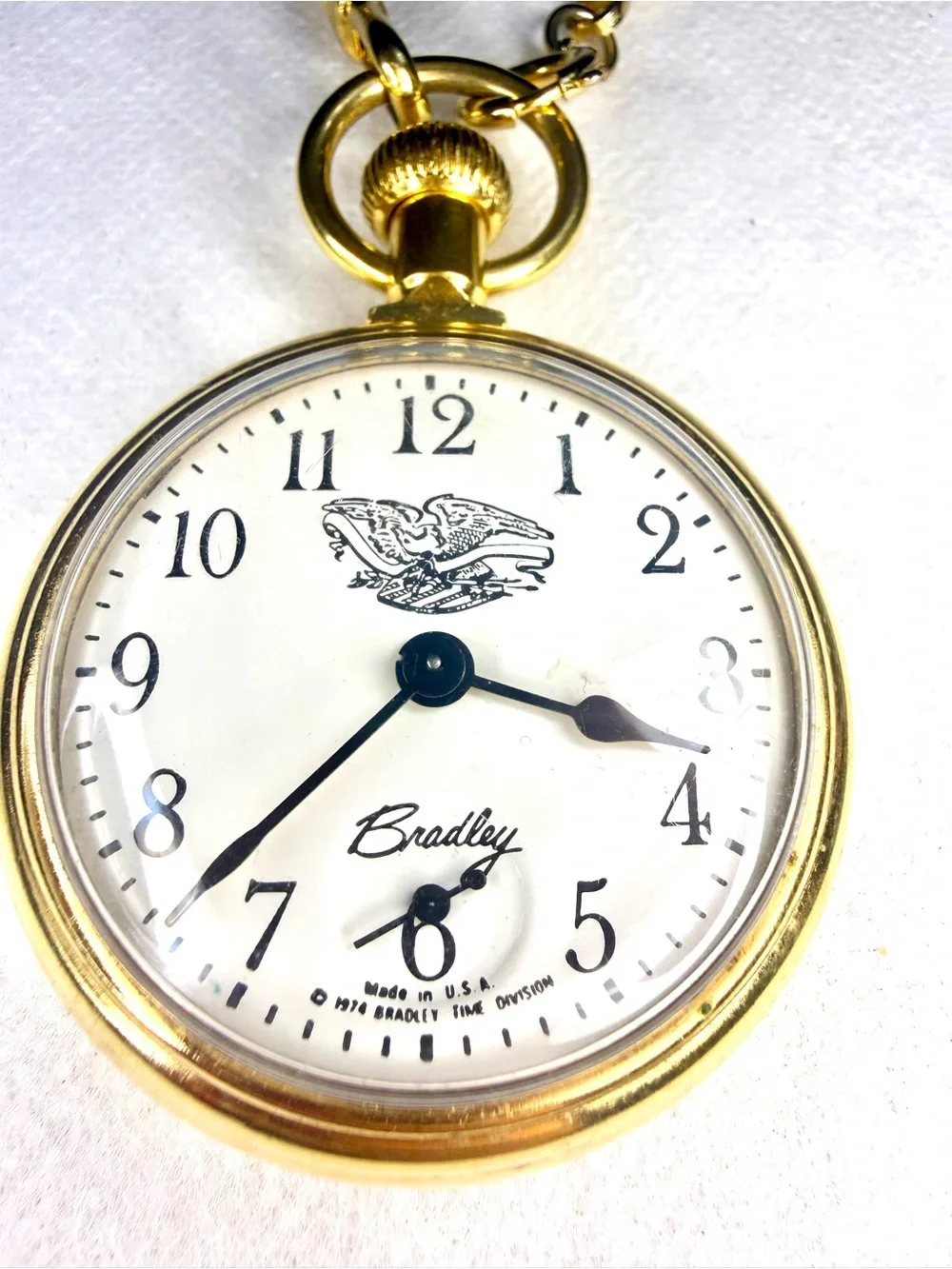 Vintage 1976 Bradley Bicentennial Commemorative Pocket Watch Registered Edition